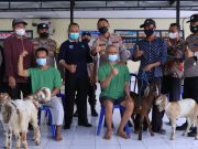 Dinyatakan Sembuh, ODGJ Diberi Sepasang Kambing Oleh Kapolres Madiun