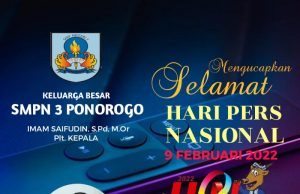 SMPN 3 Ponorogo Mengucapkan Selamat Hari Pers Nasional