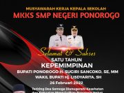 MKKS SMP Negeri Ponorogo Mengucapkan Selamat Satu Tahun Kepemimpinan Bupati H. Sugiri Sancoko, SE, MM & Wabup Hj. Lisdyarita, SH