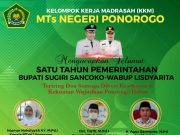 Kelompok Kerja Madrasah MTsN Ponorogo Mengucapkan Selamat Satu Tahun Pemerintahan Bupati H Sugiri Sancoko SE MM & Wabup Hj Lisdyarita SH