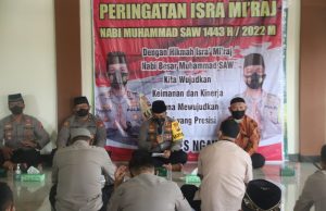 Kapolres Ngawi Hadiri Peringatan Isra Mi’raj Nabi Muhammad SAW 1443 H