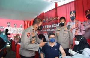 Wakapolda Jatim Apresiasi Capaian Vaksinasi Sidoarjo