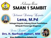 SMAN 1 Sambit Mengucapkan Selamat Datang Kepada Bu Lena, M.Pd sebagai Kepala Cabang Dinas Pendidikan Wilayah Ponorogo-Magetan