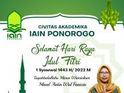 IAIN Ponorogo Mengucapkan Selamat Hari Raya Idul Fitri 1443 H
