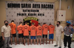 Sat Reskrim Polres Kediri Kota Berhasil Amankan 9 Pelaku Pengeroyokan