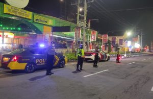 Cegah Aksi Bali, Polres Ngawi Tongkrongi Jalur Depan Super Market Tiara
