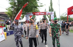 Polresta Banyuwangi All Out Lakukan Pengamanan Kejurnas Balap Sepeda INC 2022