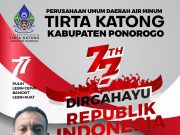 Perumda Air Minum Tirta Katong Ponorogo Mengucapkan Dirgahayu Kemerdekaan Ke-77 Republik Indonesia