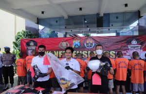 Polres Kediri Mengamankan 15 Tersangka Penganiayaan Antar Perguruan Silat