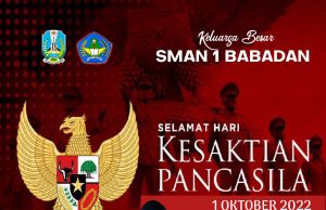 Keluarga Besar SMAN 1 Babadan Mengucapkan Selamat Hari Kesaktian Pancasila