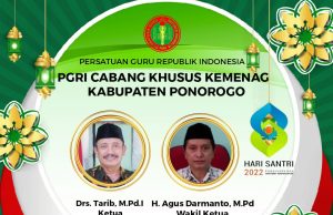 PGRI Cabang Khusus Kemenag Ponorogo Mengucapkan Selamat Hari Santri Nasional 22 Oktober 2022
