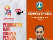 Bappeda Litbang Ponorogo Mengucapkan Selamat Hari Sumpah Pemuda 28 Oktober 2022