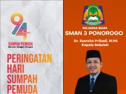 Keluarga Besar SMAN 3 Ponorogo Mengucapkan Selamat Hari Sumpah Pemuda 28 Oktober 2022