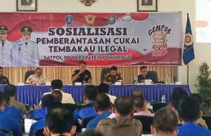 Satpol PP Ponorogo Gelar Sosialisasi Pemberantasan Rokok Ilegal, Kanit Tipiter: Paparkan Sanksi Pidana