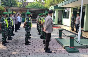 Jelang Pilkades Serentak di Ponorogo, Polsek Sukorejo dan Koramil 0802/06 Gelar Apel Bersama