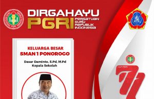 SMAN 1 Ponorogo Mengucapkan Selamat Hari Guru Nasional & HUT Ke-77 PGRI 22 November 2022