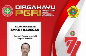SMKN 1 Badegan Ponorogo Mengucapkan Selamat Hari Guru Nasional & HUT Ke-77 PGRI 22 November 2022