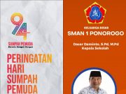 Keluarga Besar SMAN 1 Ponorogo Mengucapkan Selamat Hari Sumpah Pemuda 28 Oktober 2022