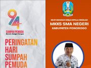 MKKS SMA Negeri Ponorogo Mengucapkan Selamat Hari Sumpah Pemuda 28 Oktober 2022