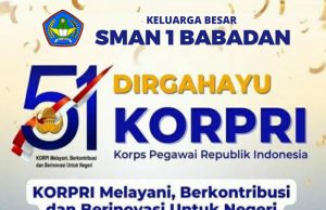Keluarga Besar SMAN 1 Babadan Mengucapkan Dirgahayu Korpri