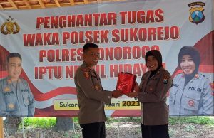 Polsek Sukorejo Hantar Tugas Wakapolsek IPTU Nurul Hidayah Sebagai Kasat Tahti Polres Ponorogo