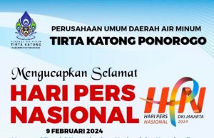 PUDAM Tirta Katong Kabupaten Ponorogo Mengucapkan Selamat Hari Pers Nasional 9 Februari 2024