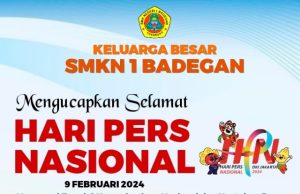 Keluarga Besar SMKN 1 Badegan Mengucapkan Selamat Hari Pers Nasional 9 Februari 2024