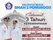 Keluarga Besar SMAN 2 Ponorogo Mengucapkan Selamat & Sukses 3 Tahun Kepemimpinan Bupati H. Sugiri Sancoko, SE, MM-Wabup Hj. Lisdyarita, SH