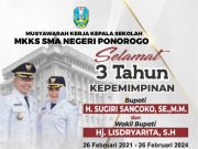 MKKS SMA Negeri Ponorogo Mengucapkan Selamat & Sukses 3 Tahun Kepemimpinan Bupati H. Sugiri Sancoko, SE, MM-Wabup Hj. Lisdyarita, SH