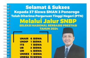 Tiga Jurus Jitu SMAN 3 Ponorogo Antarkan Puluhan Siswa Tembus PTN Favorit Jalur SNBP