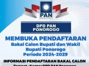 DPD PAN Ponorogo Buka Pendaftaran Bakal Calon Bupati & Wakil Bupati Periode 2024-2029