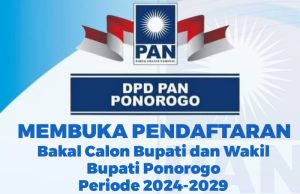 DPD PAN Ponorogo Buka Pendaftaran Bakal Calon Bupati & Wakil Bupati Periode 2024-2029