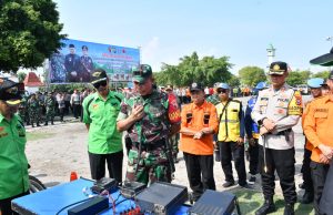 Dandim Ponorogo Pimpin Apel Gelar Pasukan Kewaspadaan & Kesiapsiagaan Hadapi Bencana Hidrometeorologi
