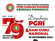 PGRI Cabang Khusus Kemenag Ponorogo Mengucapkan Selamat HUT Ke-79 PGRI & Hari Guru Nasional