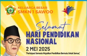 Keluarga Besar SMKN 1 Sawoo Mengucapkan Hari Pendidikan Nasional 2 Mei 2025