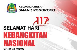 Keluarga Besar SMAN 3 Ponorogo Mengucapkan Selamat Hari Kebangkitan Nasional