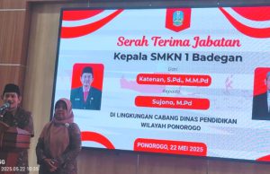 Harmoni Serah Terima Jabatan di SMKN 1 Badegan: Terima Kasih Katenan, S.Pd, M.M.Pd, Selamat Datang Sujono, S.Pd, M.Pd