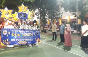 Spektakulernya Lomba Takbir Keliling & Qurban 32 Kambing, Gema Idul Adha di SMK PGRI 2 Ponorogo