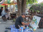 Festival Melukis Grebeg Suro, Suasana Jalan HOS Cokroaminoto Jadi Objek Menarik