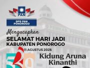 DPD PAN Ponorogo Mengucapkan Selamat Hari Jadi Ke-529 Kabupaten Ponorogo: Kidung Aruna Kinanthi