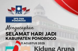 DPD PAN Ponorogo Mengucapkan Selamat Hari Jadi Ke-529 Kabupaten Ponorogo: Kidung Aruna Kinanthi