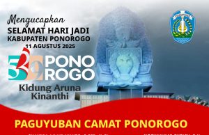 Paguyuban Camat Ponorogo (PCP) Mengucapkan Selamat Hari Jadi Ke-529 Kabupaten Ponorogo: Kidung Aruna Kinanthi
