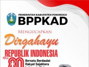 BPPKAD Kabupaten Ponorogo Mengucapkan Selamat HUT Ke-80 Kemerdekaan Republik Indonesia