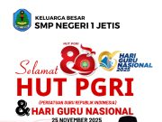 Keluarga Besar SMPN 1 Jetis Ponorogo Mengucapkan Selamat HUT Ke-80 PGRI & Hari Guru Nasional (HGN) 25 November 2025