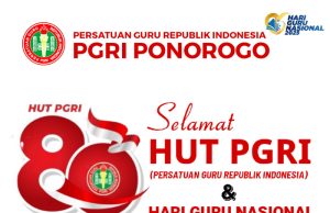 Keluarga Besar PGRI Kabupaten Ponorogo Mengucapkan Selamat HUT Ke-80 PGRI & Hari Guru Nasional (HGN) 25 November 2025