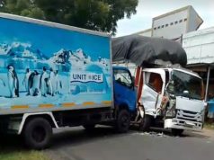 Gagal Nyalip, Kecelakaan Beruntun Tiga Truk & Satu Motor di Sekelip Ponorogo