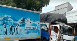 Gagal Nyalip, Kecelakaan Beruntun Tiga Truk & Satu Motor di Sekelip Ponorogo