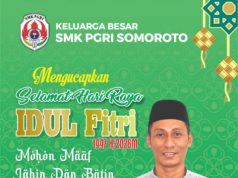 Keluarga Besar SMK PGRI Somoroto Mengucapkan Selamat Hari Raya Idul Fitri 1 Syawwal 1447 Hijriyah