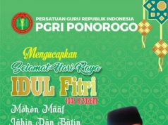 Keluarga Besar PGRI Kabupaten Ponorogo Mengucapkan Selamat Hari Raya Idul Fitri 1 Syawal 1447 Hijriyah
