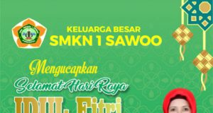 Keluarga Besar SMK Negeri 1 Sawoo Ponorogo Mengucapkan Selamat Hari Raya Idul Fitri 1 Syawwal 1447 Hijriyah